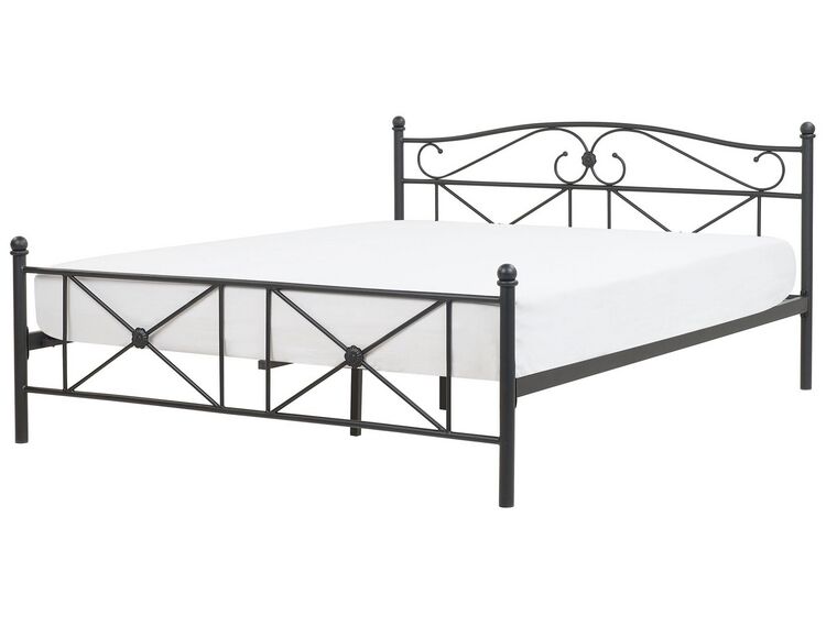 Łóżko metalowe 160 x 200 cm czarne RODEZ_740631