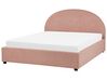 Boucle EU King Size Ottoman Bed Pastel Pink VAUCLUSE_913113
