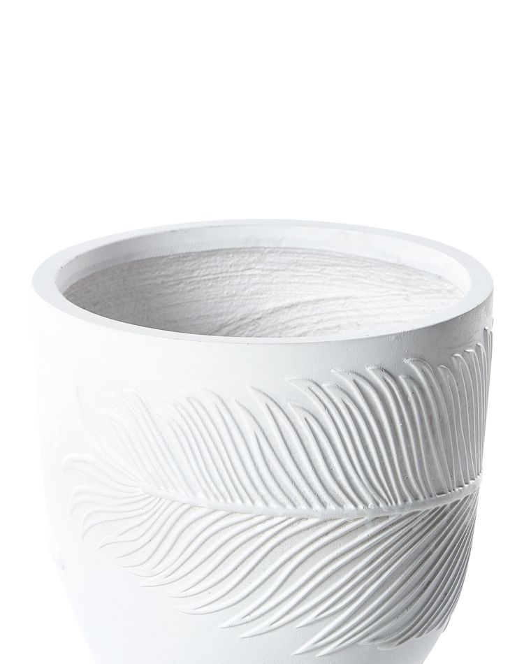 Blumentopf cremewei rund 35 x 35 x 33 cm ftero beliani at
