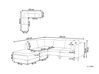4místná modulární pravostranná rohová rozkládací pohovka s taburetem EVJA šedá_817804