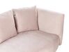 Chaise-longue versão à direita em veludo rosa pastel CHAUMONT_871187