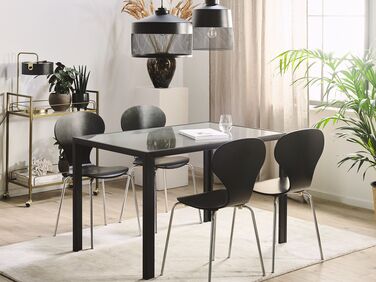 Glass Top Dining Table 120 x 80 cm Black LAVOS