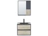 Móvel de casa de banho e espelho castanho claro e cinzento 60 cm TERUEL_820980