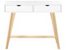 Konzolový stolek se 2 zásuvkami bílý/světlé dřevo SULLY_848831