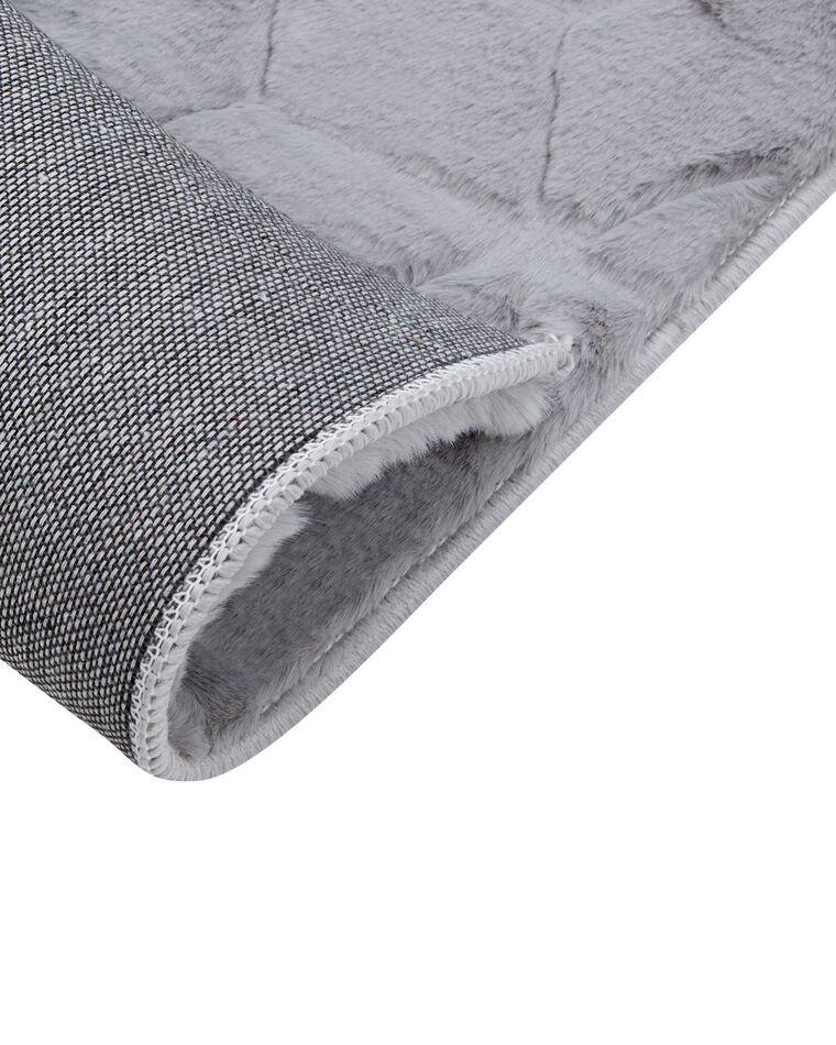 Faux Rabbit Fur Rug 80 x 150 cm Grey THATTA Beliani.co.uk
