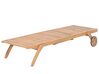 Leżak ogrodowy drewniany z poduszką beżową CESANA_776114