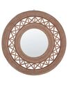 Okrúhle bambusové nástenné zrkadlo ø 62 cm svetlohnedé CACOMA_822237