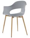 Spisebordsstol grå PP/lyst træ sæt af 2 UTICA_775244