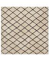 Teppich beige / schwarz 200 x 200 cm geometrisches Muster Kurzflor MIDYAT_757730