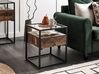 1 Drawer Glass Top Side Table Dark Wood with Black MAUK_829042