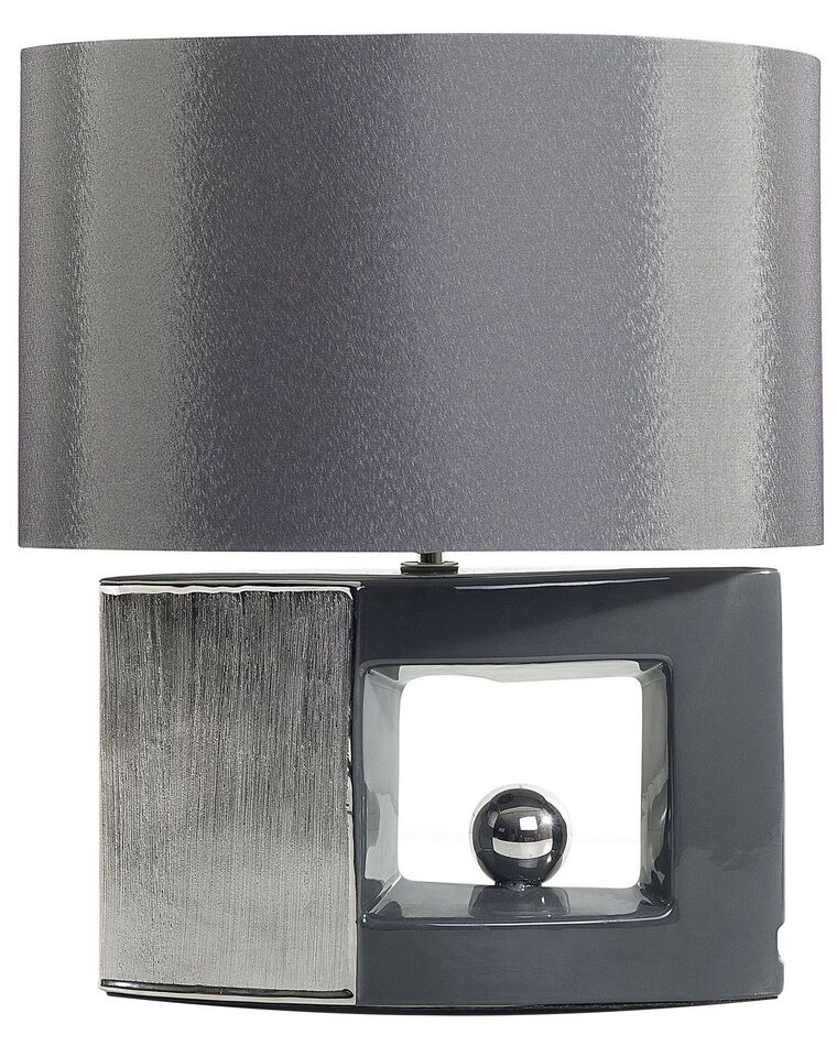 Tischlampe grau 48 cm Trommelform DUERO_167137