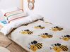 Manta infantil em algodão creme com padrão de abelhas 130 x 170 cm DRAGAN_905385
