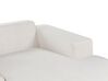 Left Hand Jumbo Cord Corner Sofa with Ottoman Off-White LUNGO_898388