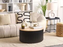 Sohvapöytä säilytystila vaalea puu/musta KIRKWOOD