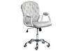 Swivel Velvet Office Chair Light Grey with Crystals PRINCESS_855668