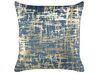 Set of 2 Cushions Crackle Pattern 45 x 45 cm Blue and Gold GARDENIA_819807