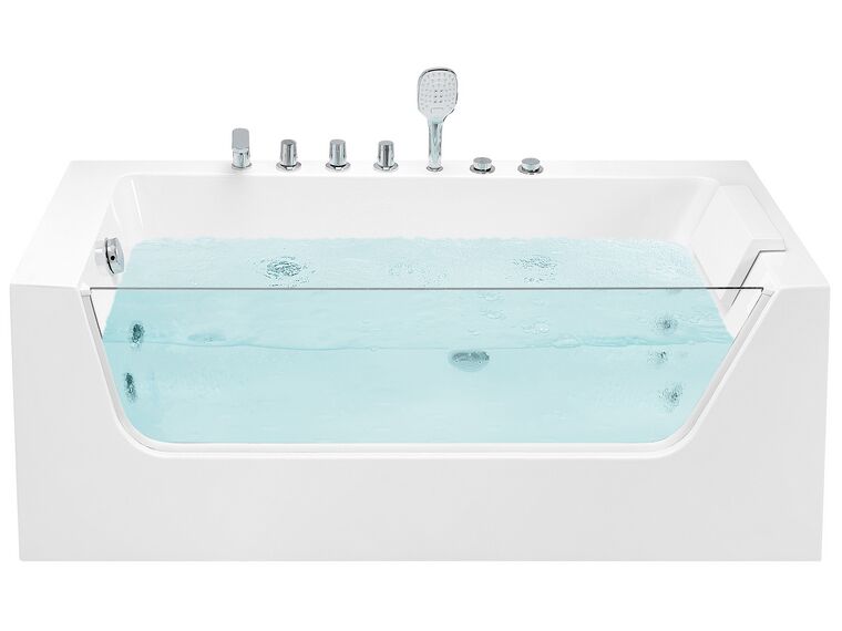 Right Hand Whirlpool Corner Bath 1700 x 800 mm White PUQUIO _807801