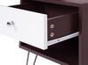 1 Drawer Bedside Table Dark Wood with White ARVIN_754336