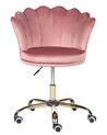 Krzesło biurowe regulowane welurowe różowe MONTICELLO II_851722