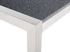Conjunto de mesa com tampo triplo granito polido cinzento 180 x 90 cm e 6 cadeiras creme GROSSETO_394325