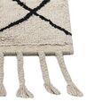 Teppich Baumwolle beige / schwarz 140 x 200 cm geometrisches Muster Kurzflor ERLER_840032