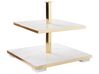 2-Tiered Marble Cake Stand White and Gold FARSALA_910634