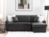 Left Hand Faux Leather Corner Sofa Bed with Storage Black OGNA_745876