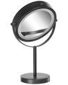 Kosmetikspiegel schwarz mit LED-Beleuchtung ø 17 cm TUCHAN_813595