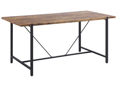 Dining Table 160 x 80 cm Dark Wood with Black SARITAS