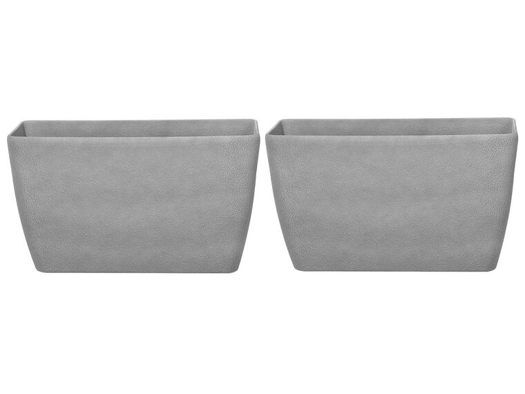 Set di 2 vasi polvere di pietra grigio chiaro 74 x 32 cm BARIS_841414