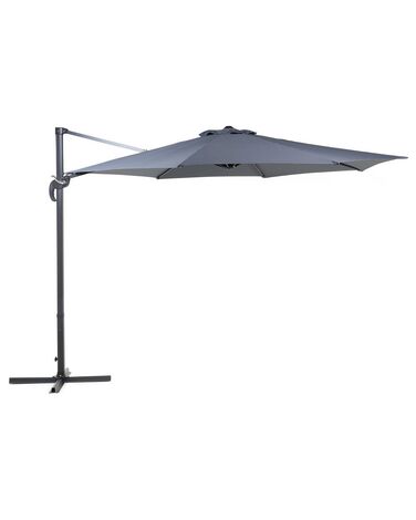 Riippuva aurinkovarjo tummanharmaa ⌀ 300 cm SAVONA