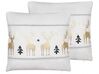Set di 2 cuscini decorativi con renne 45 x 45 cm bianco DONNER_814358