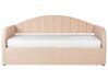 Boucle EU Single Trundle Bed Peach Pink EYBURIE_907134