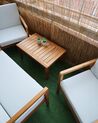Conjunto de jardín 4 plazas con mesa de madera de acacia clara/gris pardo PALLANO_875945
