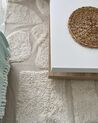 Teppich Baumwolle beige 160 x 230 cm abstraktes Muster Kurzflor DIYADIN_877846