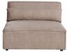 Left Hand 3 Seater Modular Fabric Corner Sofa with Ottoman Brown HELLNAR_912414