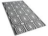 Outdoor Teppich schwarz 90 x 180 cm geometrisches Muster zweiseitig Kurzflor BIDAR_734124