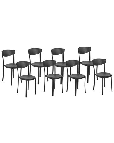 Zestaw 8 krzeseł do jadalni czarny VIESTE