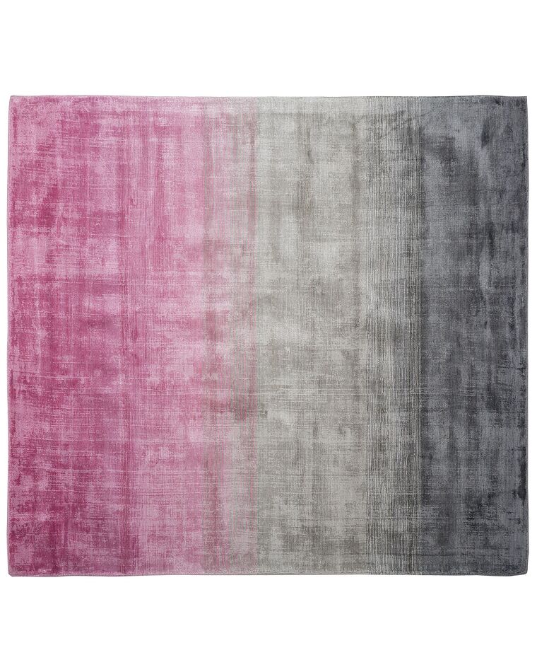 Teppich grau-rosa 200 x 200 cm Kurzflor ERCIS_710150
