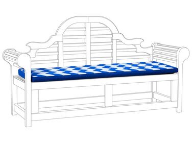 Poduszka na ławkę ogrodową 154 x 52 cm biało-niebieska SIMERI