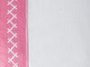 Conjunto de 2 cojines de algodón blanco y rosa con borlas 30 x 50 cm LOVELY_911639