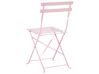 Salon de jardin bistrot table et 2 chaises en acier rose pastel FIORI_797473