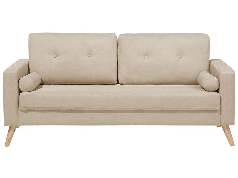 2 Seater Fabric Sofa Beige KALMAR_755664