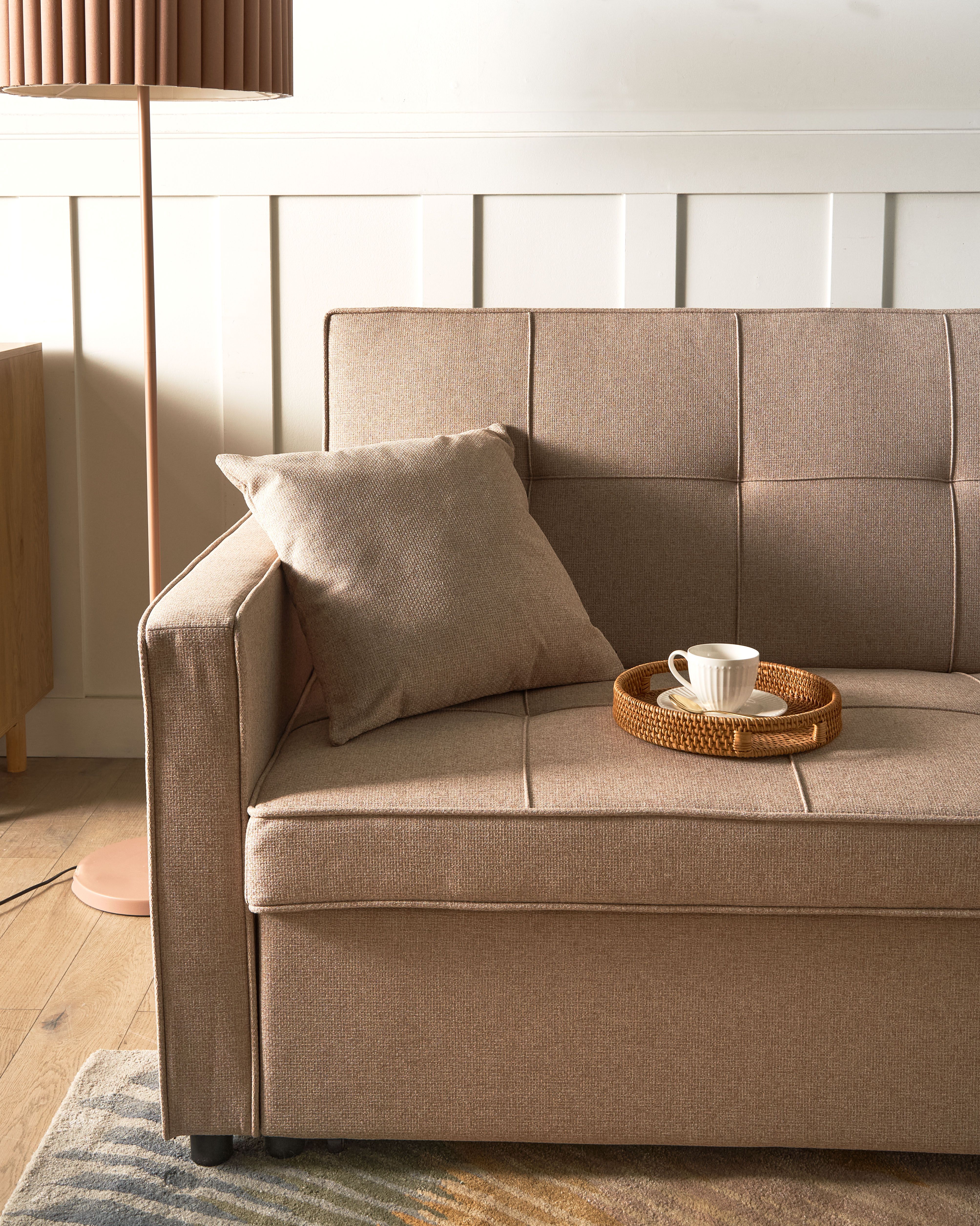 Sofa rozkładana beżowa GLOMMA