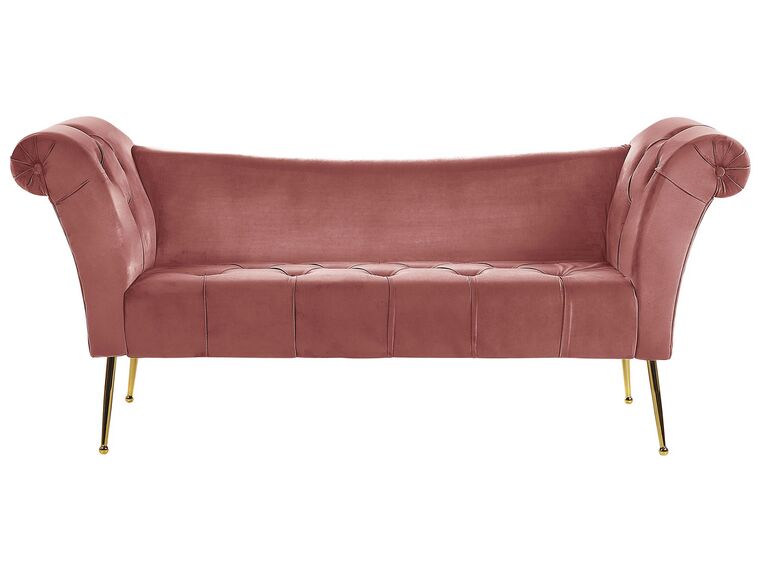 Chaise longue velluto rosa NANTILLY_782057