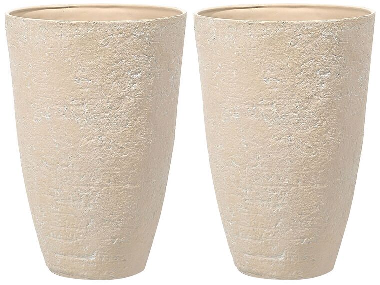 Set di 2 vasi beige sabbia 51 x 51 x 71 cm CAMIA_841578