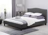 Fabric EU King Size Bed White LED Grey MONTPELLIER_708561