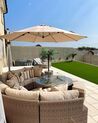 Cantilever Garden Parasol ⌀ 3 m Sand Beige and White Canopy SAVONA_798268