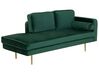Right Hand Velvet Chaise Lounge Emerald Green MIRAMAS_739179