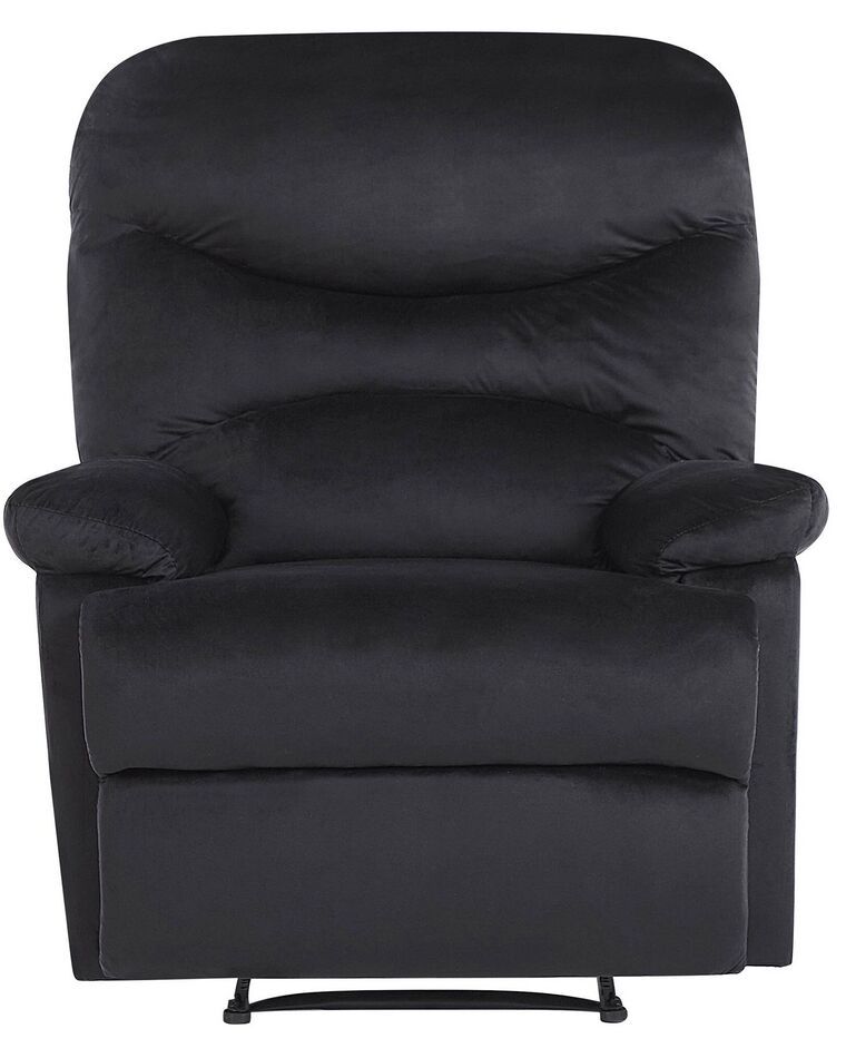 Velvet Recliner Chair Black ESLOV Beliani.co.uk